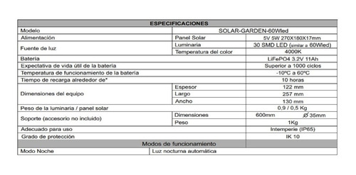 Luz Solar Atomlux Exterior 60w Luz Led Ip65 Batería