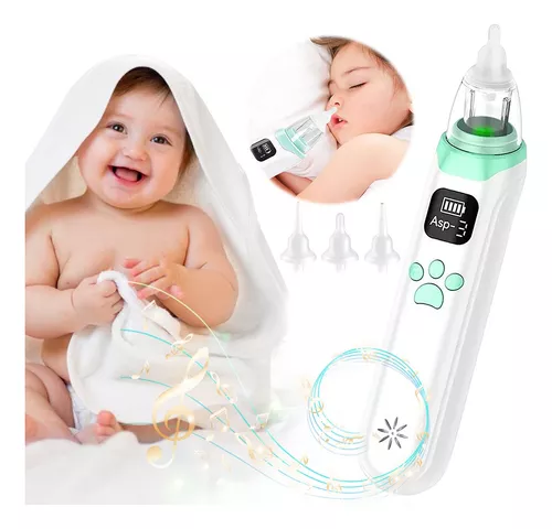 Aspirador Nasal Bébé, Aspirador Nasal Sacamocos Bebe Pantalla LED,  Aspirador Nasal Electrico 3 Niveles de Succión, Aspirador Nasal Bébé 4  Cabezal de