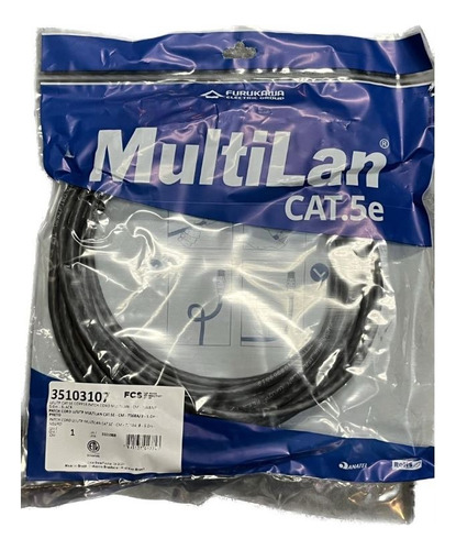 Patch Cord Cat.5 Negro 5 Metros Furukawa 35103107 En Palermo