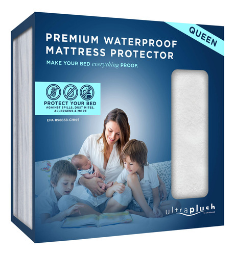 Protector De Colchon Impermeable Ultraplush Premium  Funda