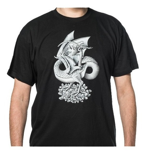 Playera Camiseta Dragon Blanco White Dragon Medieval Legenda