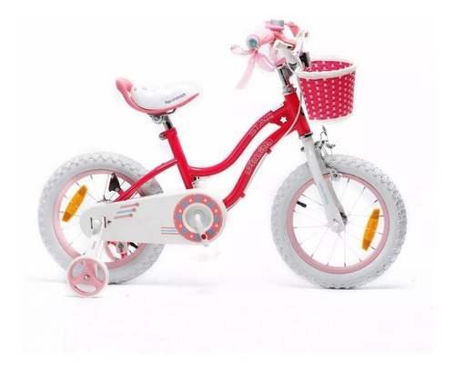 Bicicleta infantiles infantil RoyalBaby Star Girl R14 1v color rosa con ruedas de entrenamiento