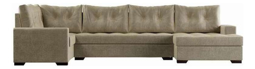 Sofá De Canto 6 Lugares Com Chaise Direito Lyon Suede Ani... Cor Cinza
