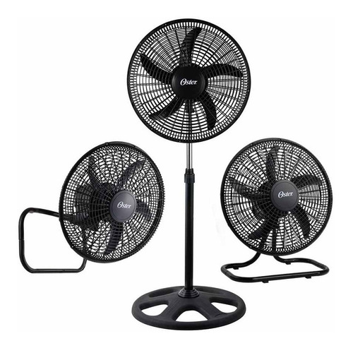 Ventilador 3 en 1 Oster OMF831 negro con 5 aspas, 18" de diámetro 120 V