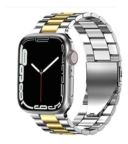 Malla De Acero Inox Para Apple Watch 38/40/41 Mm Silver/gold