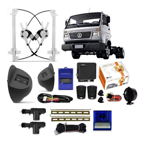 Kit Vidro Eletrico Caminhao Vw Delivery Bt G4 + Trava Alarme