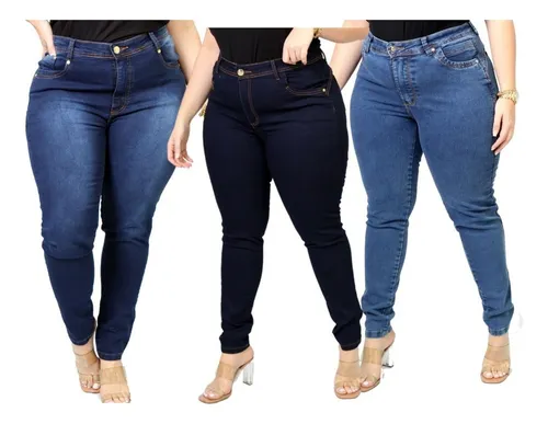 Calça jeans feminina tamanho 46 sales
