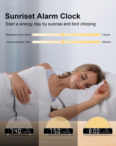 Reloj Despertador Con Simulación De Amanecer Y Luz Nocturna