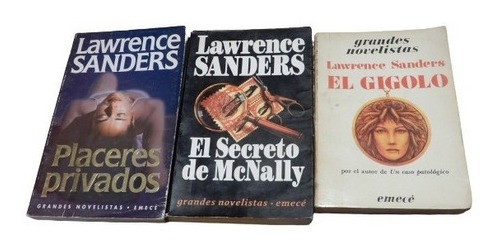 Lote De 3 Libros De Lawrence Sanders. Gigolo, Placeres,&-.