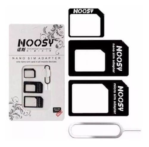 Pack 2 Adaptadores Noosy Simcard 3 En 1 Nano Micro + Llave 