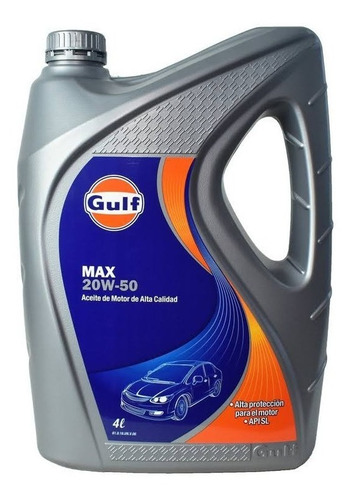 Aceite Multigrado Para Gnc Gulf Max Sl 20w50 4 L Nueva Norma