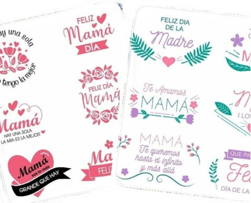 25 Stickers Calco Vinilo Impermeables Dia Padre Madre Amigo 