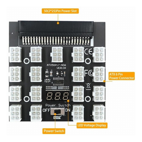 Imagem 1 de 7 de Interface Breakout Fonte Dell 750w 1100w 1600w 2000w 2400w