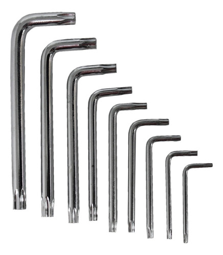 Jogo De Chave Torx Tipo L Torque Longo Cromo Vanádio 9 Peças