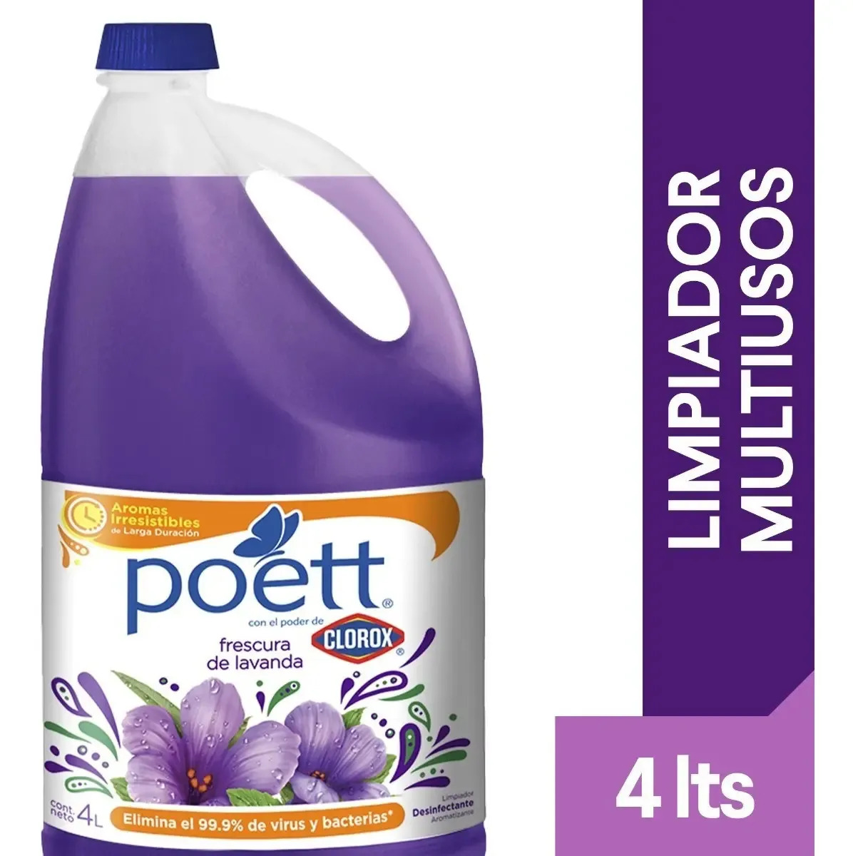 Limpiador Desinfectante De Pisos Poett Aroma Lavanda 4 Lt