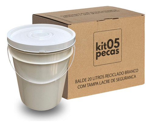 Balde 20l Reciclado Para Isca Peixe - 5 Pçs