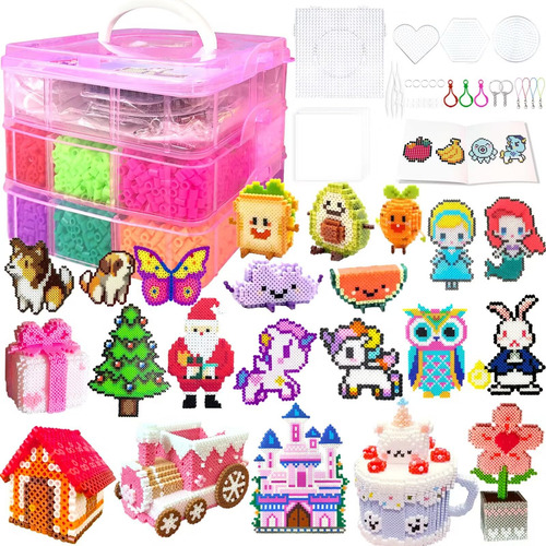 Kit De 11 000 Cuentas Fusibles Jgo Manualidades Con Cuentas