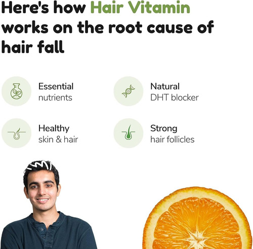Cápsulas Vitaminas Para Cabello Con Biotina Bloqueador Dht