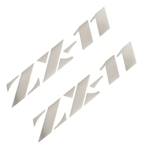 Par Adesivo Emblema Compatível Kawasaki Zx-11 Cromado Zx11a1