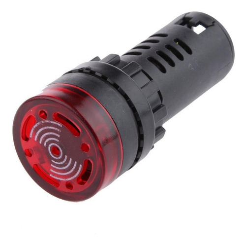 Luz Indicadora De Flash Led Roja Dc 24v 22mm Con Zumbador