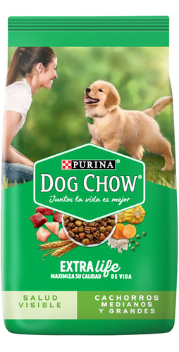Dog Chow Cachorro Mediano Grande Sin Colorantes 21 Kg