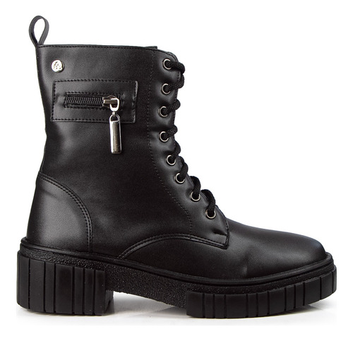 Borcegos Botas Citadina Vegan Mujer Sinteticas Acordonado
