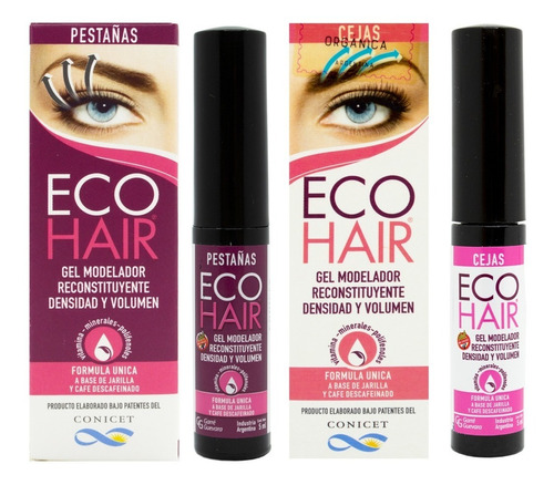 Eco Hair Gel Modelador Reconstituyente Kit Cejas Y Pestañas