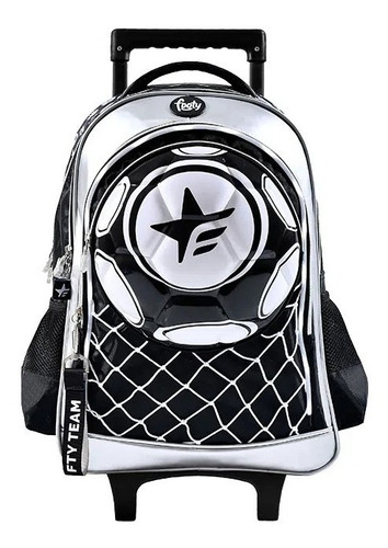 Mochila Con Carro Footy Pelota De Futbol 3d Con Luz Led 18'