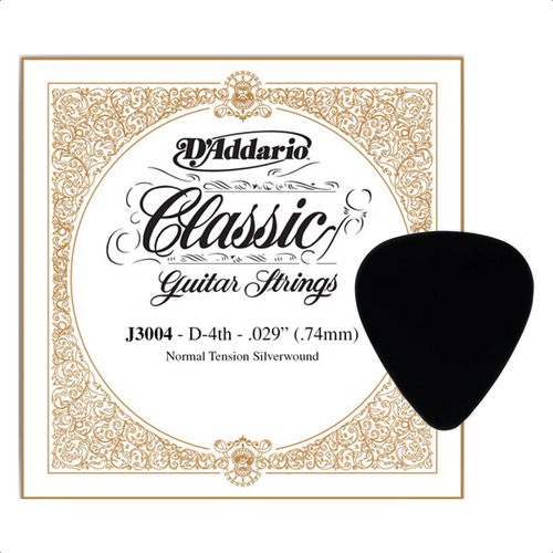 Cuerda Individual Guitarra Clásica 4a D Daddario J3004 + Pua