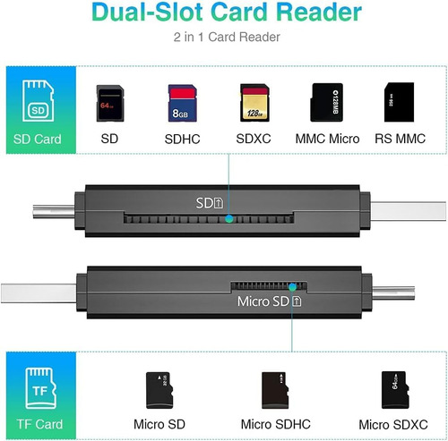 Adaptador Tipo C Micro Usb Y Usb 2.0, Lector Portátil De Tar