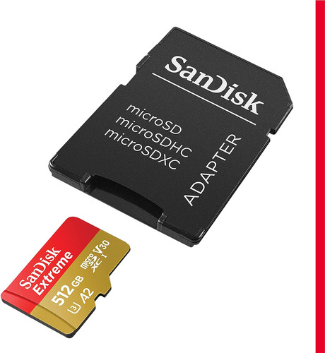 Sandisk Extreme Micro Sd 512gb 190mb/s C10 U3 V30 4k 5k A2
