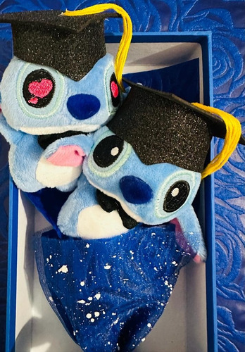 Ramo Peluches Stitch Graduación Med Caja D Lujo Envío Gratis