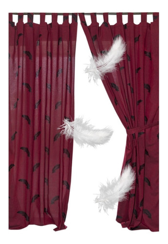 Imagen 1 de 8 de Cortinas Living Dormitorio Juego Jacquard Pluma Dina Gerade