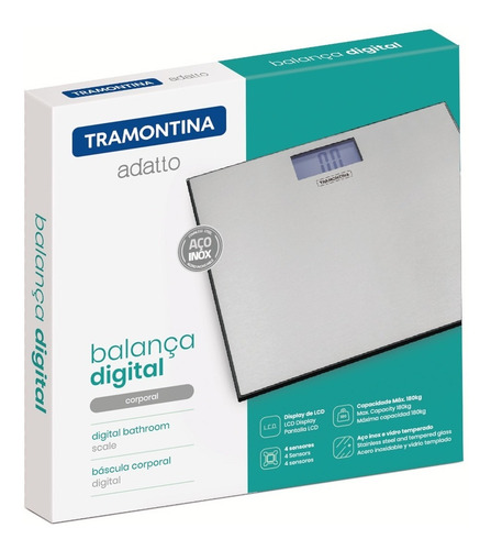 Imagem 3 de 5 de Balança Digital Inox Para Banheiro Tramontina Frete Grátis