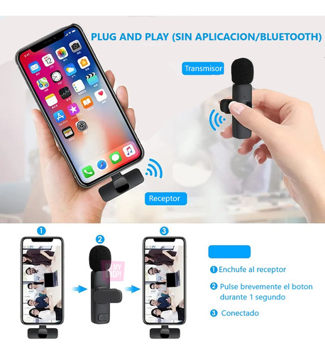 Micrófono Inalámbrico Corbatero Celular iPhone Android Usb C