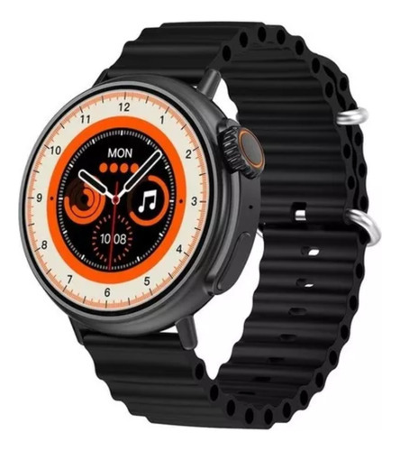 Smartwatch Ultra 9 Pro Redondo Esportes E Bem Estar No Pulso Cor Da Pulseira Preto