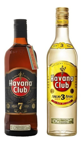 Kit Rum Havana 7 Anos 750ml + Rum Havana 3 Anos 750ml