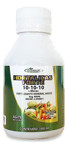 Forte Hortaliças Fertilizante Liquido Npk 10-10-10 | 100ml