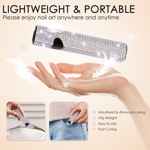 Luz Uv De Mano Para Uñas De Gel, Lámpara De Uñas Led Portáti