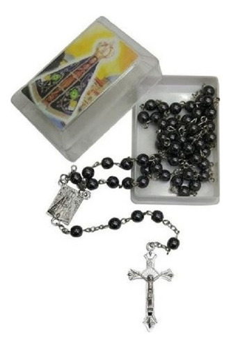 Pingente De Metal Folheado Ouro Hl.prod Religiosa Terco Hematita Nossa Senhora Y Desenho Do Corrente - 50cm De Comprimento X 0.015m De Altura - Hematita Banhado A Ouro