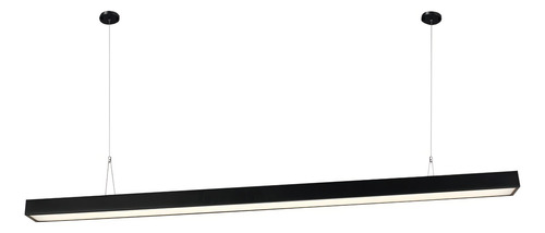 Luminária Pendente Retangular Perfil Led 24w Biv 1,20 Metro Cor Preto Luz Neutra (4000k) 110v/220v