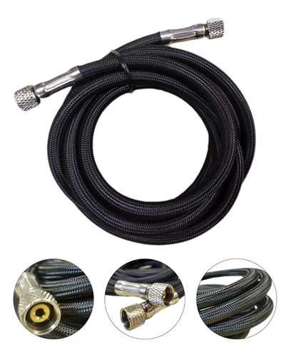 Aerografo Dupla Ação Copo Fixo Bico 0,3 Mm W030f + Mangueira