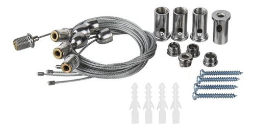 Pack 2x: Kit De 4 Cables Para Suspender Panel Led Lámparas 
