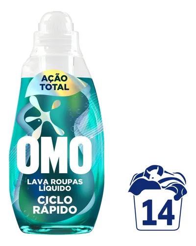 Lava-roupas Líquido Omo Ciclo Rápido Ação Total 750ml