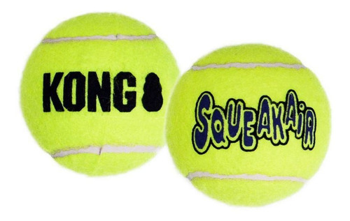 Kong Squeak Air Balls Large Juguete Pelota Perro Pack X2- Color Amarillo Tenis