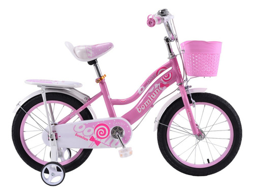 Bicicleta Entrenadora Para Niños Aeiou Qk-20 Canastilla R12 Color Rosa Tamaño Del Cuadro 12