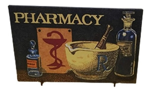 Imagem 1 de 4 de Quadro Decorativo Para Farmácias - Pharmacy Retrô Vintage