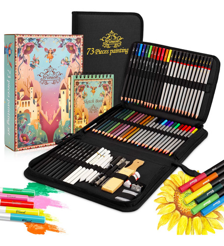 Tioucd 73 Pcs Dibujo Kit - Suministros De Arte Profesionales