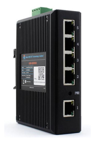 Switch Ethernet Industrial 5 Puertos Riel Din Robusto