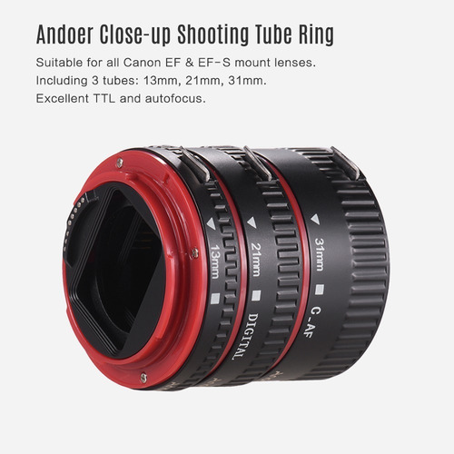 Andoer Auto Focus Af Macro Adaptador De Tubo De Extensión
